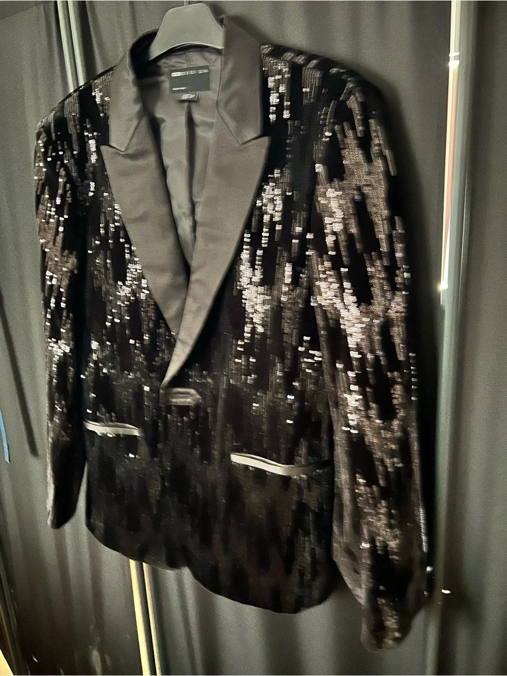 ASOS Black Sequin Tuxedo Blazer